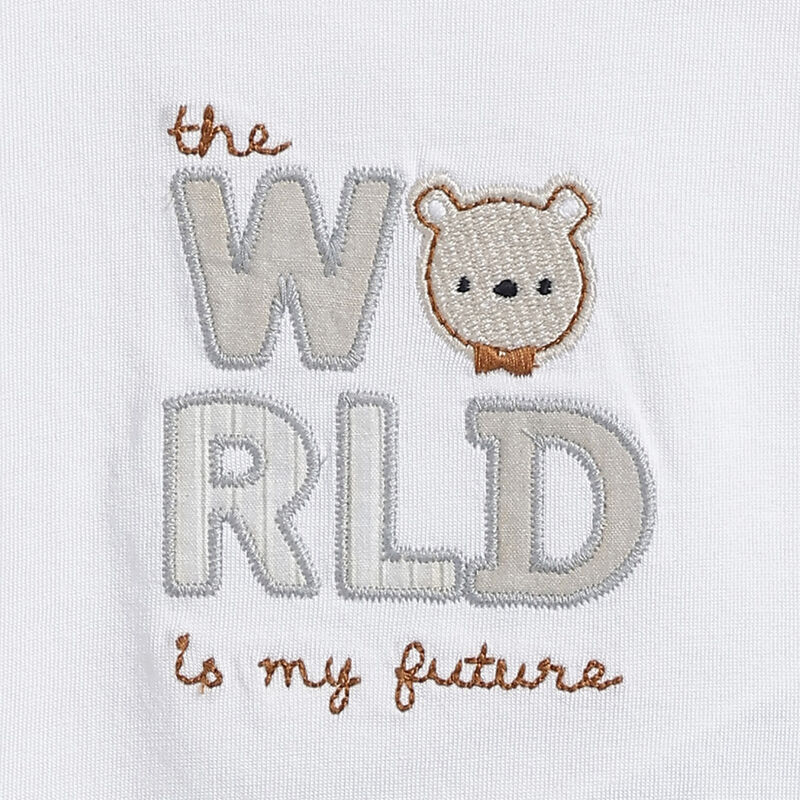 Boys White Graphic Printed Short Sleeve T-Shirt image number 3